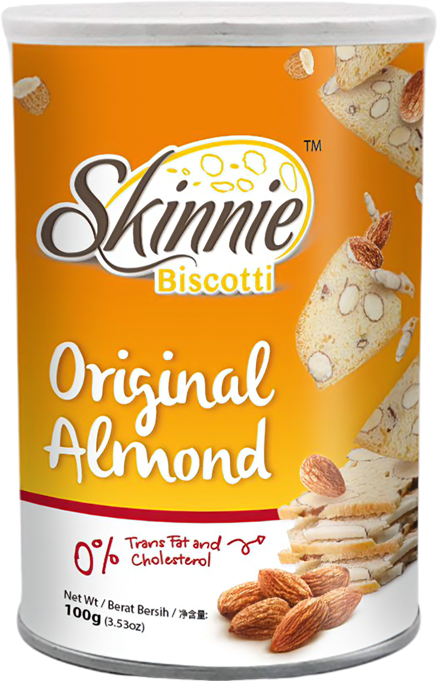 Skinnie Biscotti 100gram canister - Original Almond