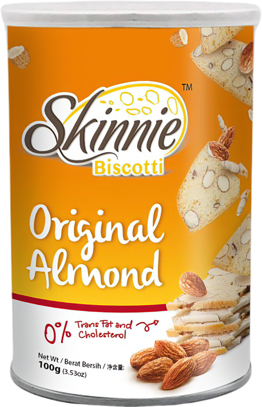 Skinnie Biscotti 100gram canister - Original Almond